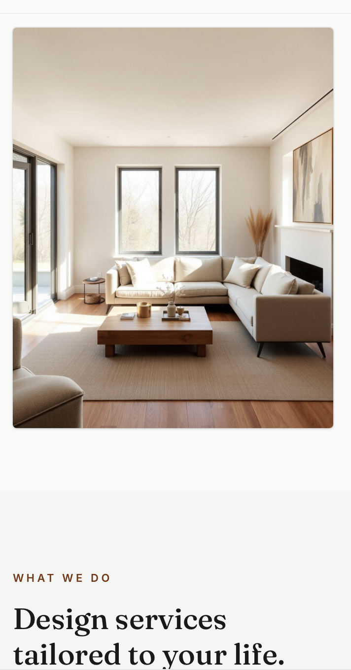 Interior design studio concept — mobile